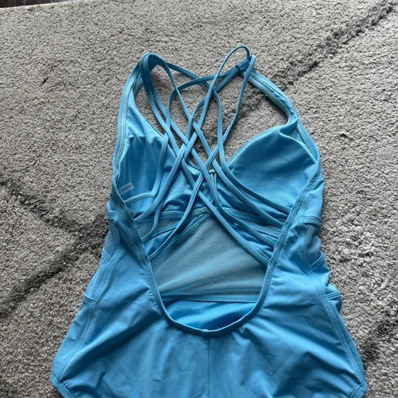 Bleu Rod Beattie one piece bathing suit mesh strappy Swimsuit blue 10 - Picture 7 of 11